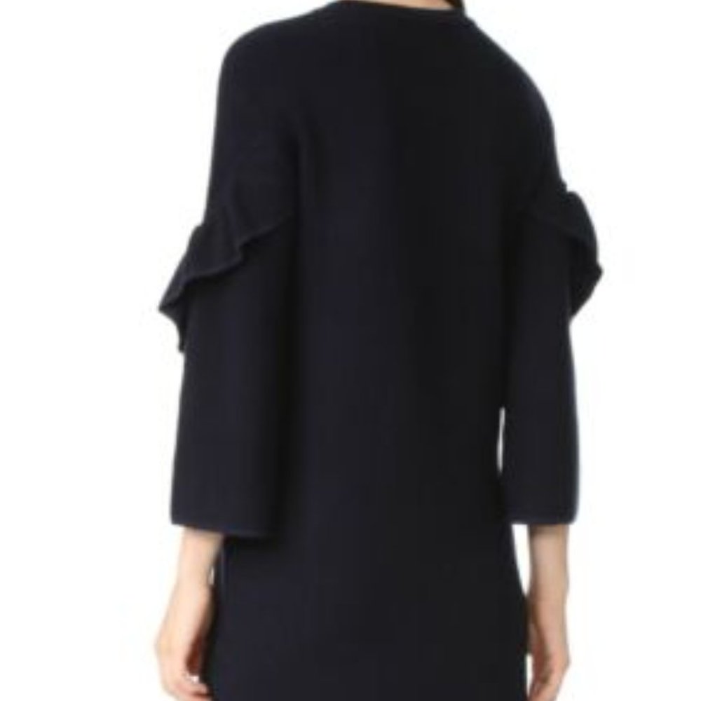 Tory Burch Ashley Navy Ruffled Sleeve Sweater Dress - Picture 6 of 16
